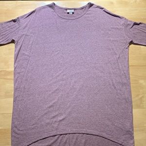 2/$20 LuLaRoe heathered dusty mauve pink Irma hi lo tunic tee, Size S (XL)